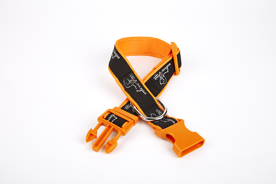 eabt3001-orange-jpg6481b.jpg Köpek Desenli Dokuma Köpek Boyun Tasması 3 cm x 36-60 cm Tcu - Görsel 1