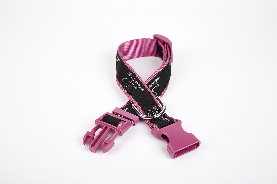 eabt3001-purple-jpg.jpg Köpek Desenli Dokuma Köpek Boyun Tasması 3 cm x 36-60 cm Mor - Görsel 1