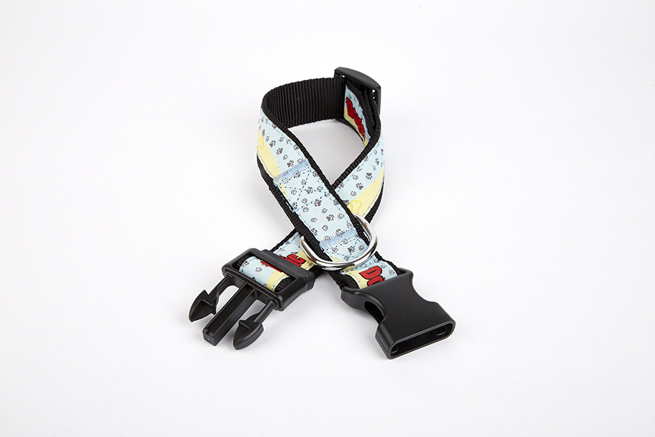 eabt3002-black-jpg6481b.jpg Pati Desenli Dokuma Köpek Boyun Tasması 3 cm x 36-60 cm Siyah - Görsel 1