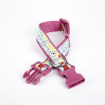 Pati Desenli Dokuma Köpek Boyun Tasması 3 cm x 36-60 cm Mor