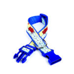 Pati Desenli Dokuma Köpek Boyun Tasması 3 cm x 36-60 cm Mavi