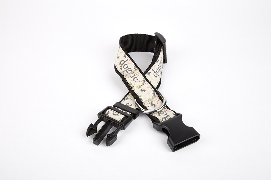 eabt3003-black-jpg.jpg Desenli Süslü Dokuma Köpek Boyun Tasması 1,5 x 25-40 cm Siyah - Görsel 1