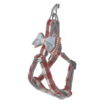 Köpek Göğüs Tasma Seti Ekose Desenli Papyonlu 1.5 cm*35-48 cm Kırmızı - Görsel 3