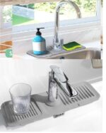 Elastik Mutfak Banyo Musluk Matı Düzenleyici Kaydırmaz Taban Organizer Lavabo Kenar Matı - Görsel 2