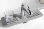 Elastik Mutfak Banyo Musluk Matı Düzenleyici Kaydırmaz Taban Organizer Lavabo Kenar Matı - Görsel 3
