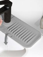 Elastik Mutfak Banyo Musluk Matı Düzenleyici Kaydırmaz Taban Organizer Lavabo Kenar Matı - Görsel 5