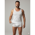 Erkek Beyaz File Tank Top Boxer Takımı - Görsel 2