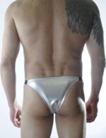 Erkek Gümüş Lame Brazillian Slip - Görsel 2