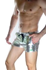 Erkek Gümüş Lame Short - Görsel 5