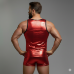 Erkek Kırmızı Lame Tank Top Boxer Takımı - Görsel 2