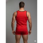 Erkek Kırmızı Tank Top Boxer Takımı - Görsel 2