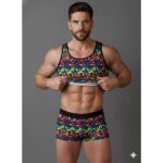 Erkek Renkli Tank Top Boxer Takımı - Görsel 3