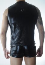 Erkek Siyah Lame Fermuarlı Tank Top Giyim - Görsel 2