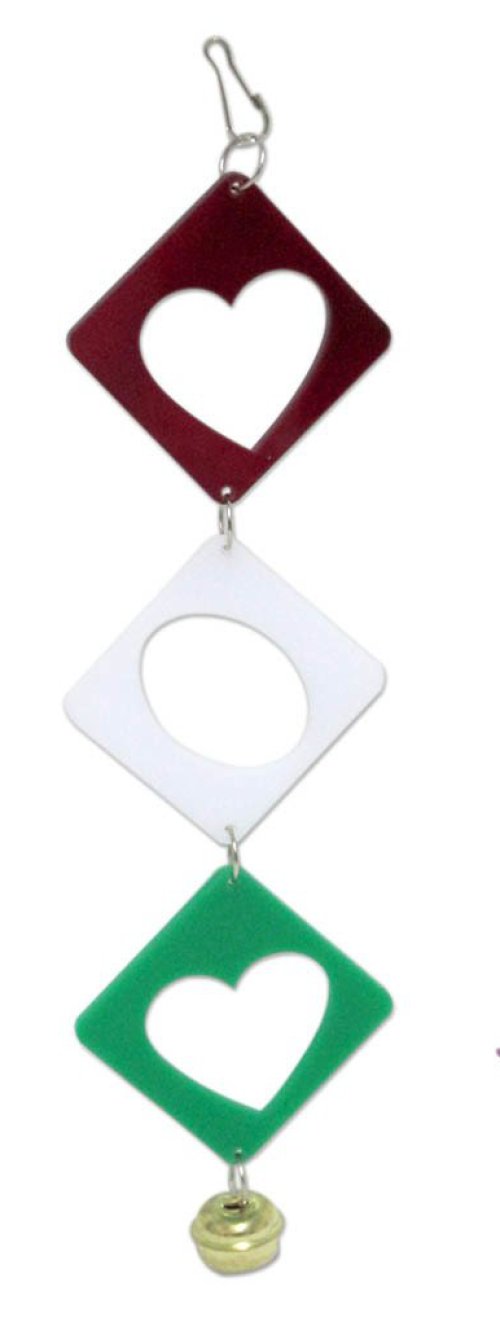 erp-ko-jpg.jpg Kareli Oval Çanlı Kuş Oyuncağı 20 cm Zilli - Görsel 1