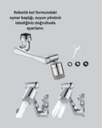 Esnek 1080° Musluk Başlığı 3 Eklemli Hareketli Su Modlu Lavabo Aparatı - Görsel 4