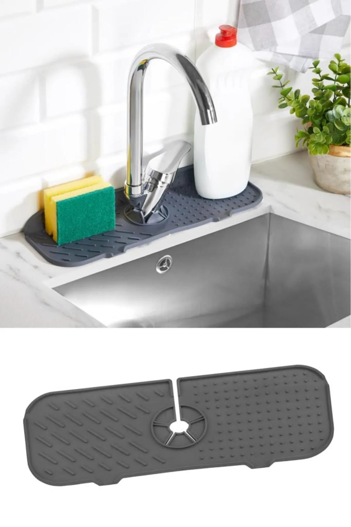 esnek-musl-6244-1.jpg Esnek Musluk Lavabo Matı - Mutfak Banyo Batarya Su Tutucu Bulaşık Süngeri Matı - Görsel 1