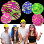 Farklı Desenlerde Plastik Neon UV Işık Parti Şapkası 1 Adet - Görsel 2