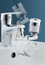 Filtreli Kireç Hapsedici Robotik Kol Musluk Başlığı - Mutfak Banyo Musluk Uzatma Aparatı Ucu - Görsel 5