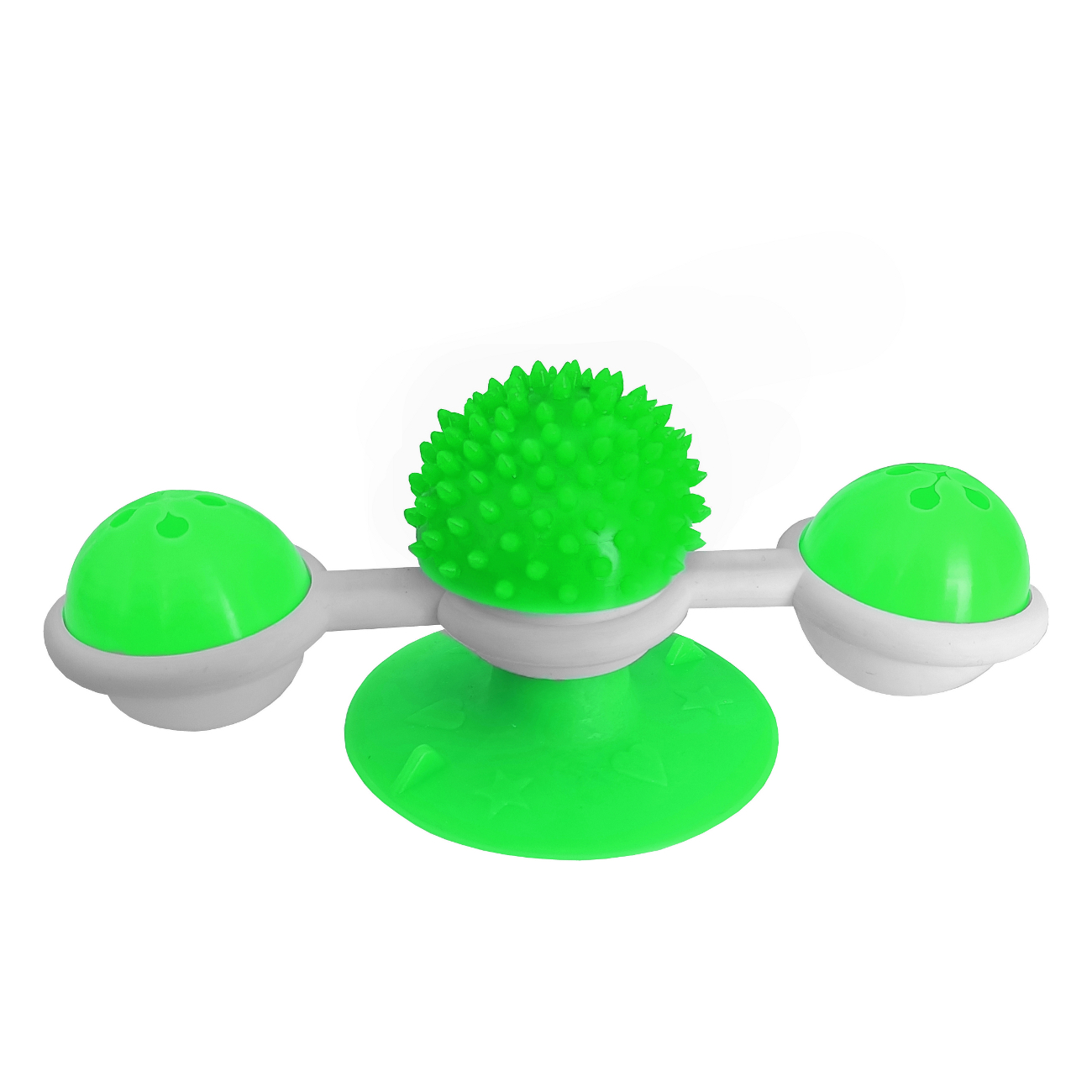 firildak-yesil1-png.png Vantuzlu Fırıldak Toplu Dönen Kedi Oyuncağı 8 cm-18 cm Yeşil - Görsel 1