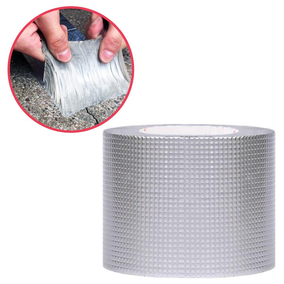 folyo-kau-5935-1.jpg Folyo Kauçuk Bant Yapışkanlı Su Geçirmez Çatı Boru Tamir Bandı (2Metre x 10 Cm) - Görsel 1