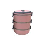Açık Pembe 3'lü Çelik Sefer Tası - 1.8 Litre
