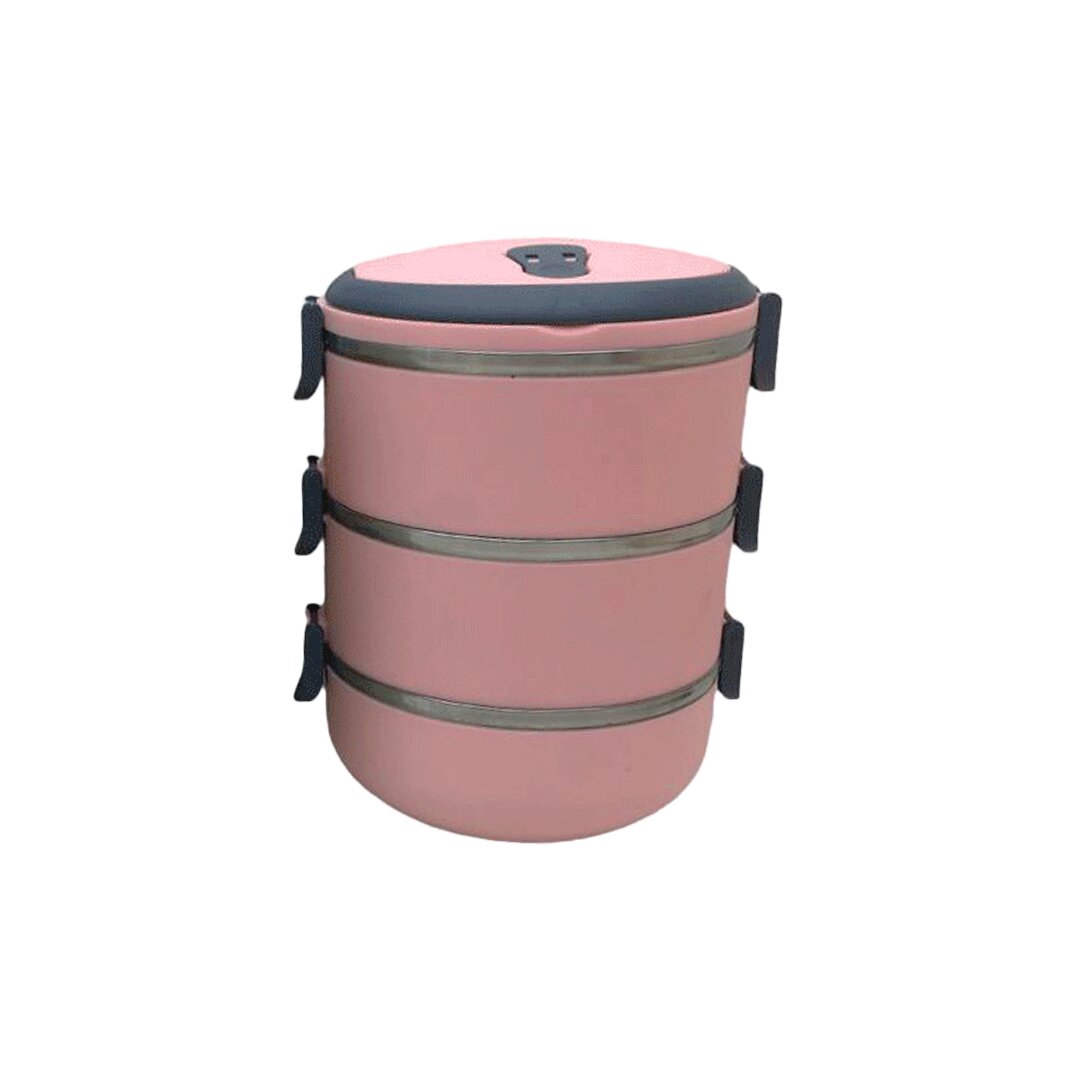 freshbox-acik-pembe-pudra-22512-1.jpg Açık Pembe 3'lü Çelik Sefer Tası - 1.8 Litre - Görsel 1