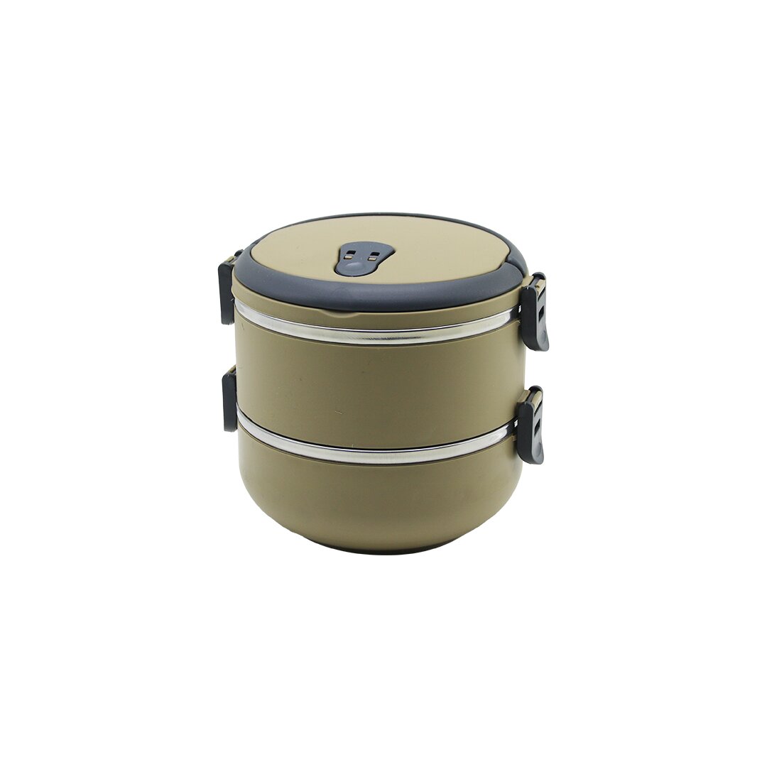 freshbox-kahverengi-2l-26034-1.jpg Kahverengi 2'li Çelik Sefer Tası - 1.2 L Saklama Kabı - Görsel 1