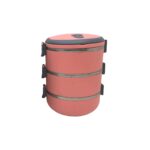 Koyu Pembe 3'lü Çelik Sefer Tası - 1.8 Litre