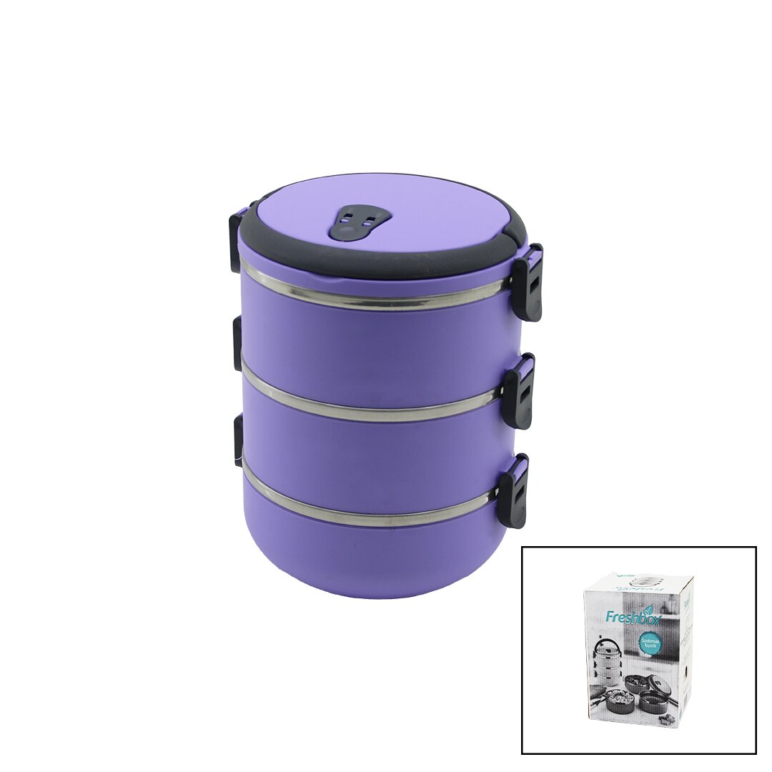 freshbox-lila-3lu-se-25518-1.jpg Lila 3'lü Çelik Sefer Tası ve Saklama Kabı - 1.8 L - Görsel 1