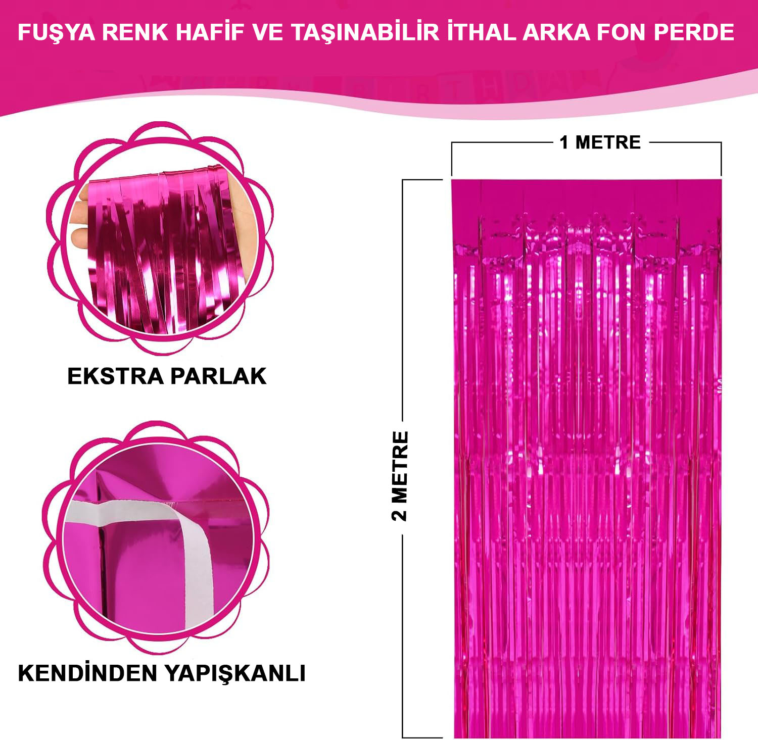 fusya-renk-ekstra-metalize-parlak-sacakli-arka-fon-perde-ithal-resim-4548.jpg Fuşya Renk Ekstra Metalize Parlak aklı Arka Fon Perde İthal A Kalite 1x2 Metre - Görsel 1