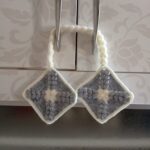 El Yapımı Dekoratif Mutfak Tutacak  (Gri-Beyaz)