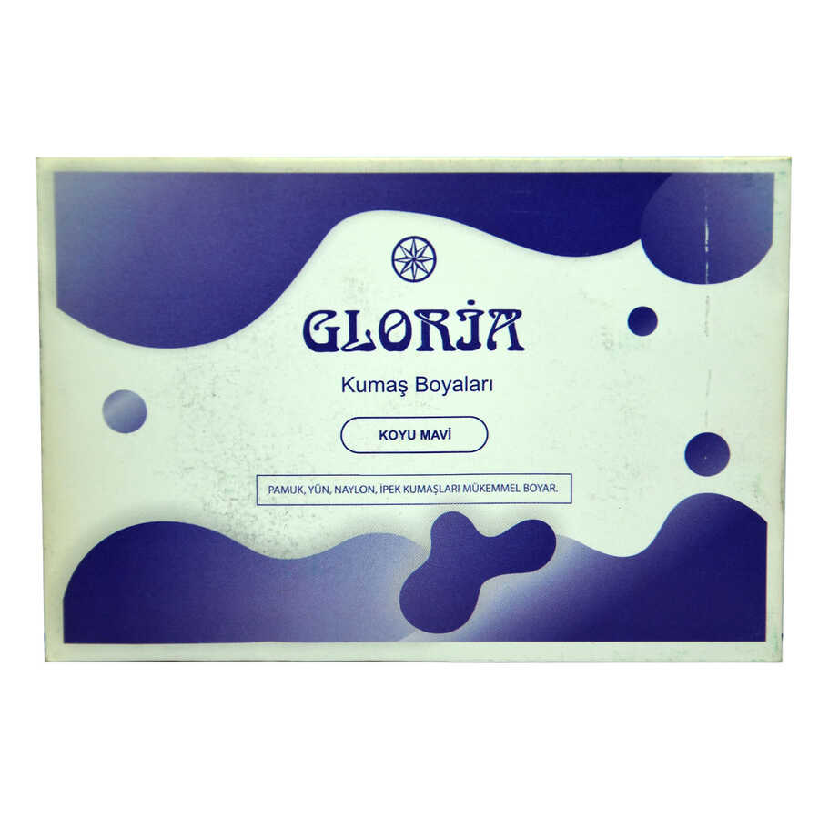gloria-kumas-boyasi-koyu-mavi-10gr-gloria-28683-84-b.jpg Kumaş Boyası Koyu Mavi 10Gr Pkt - Görsel 1