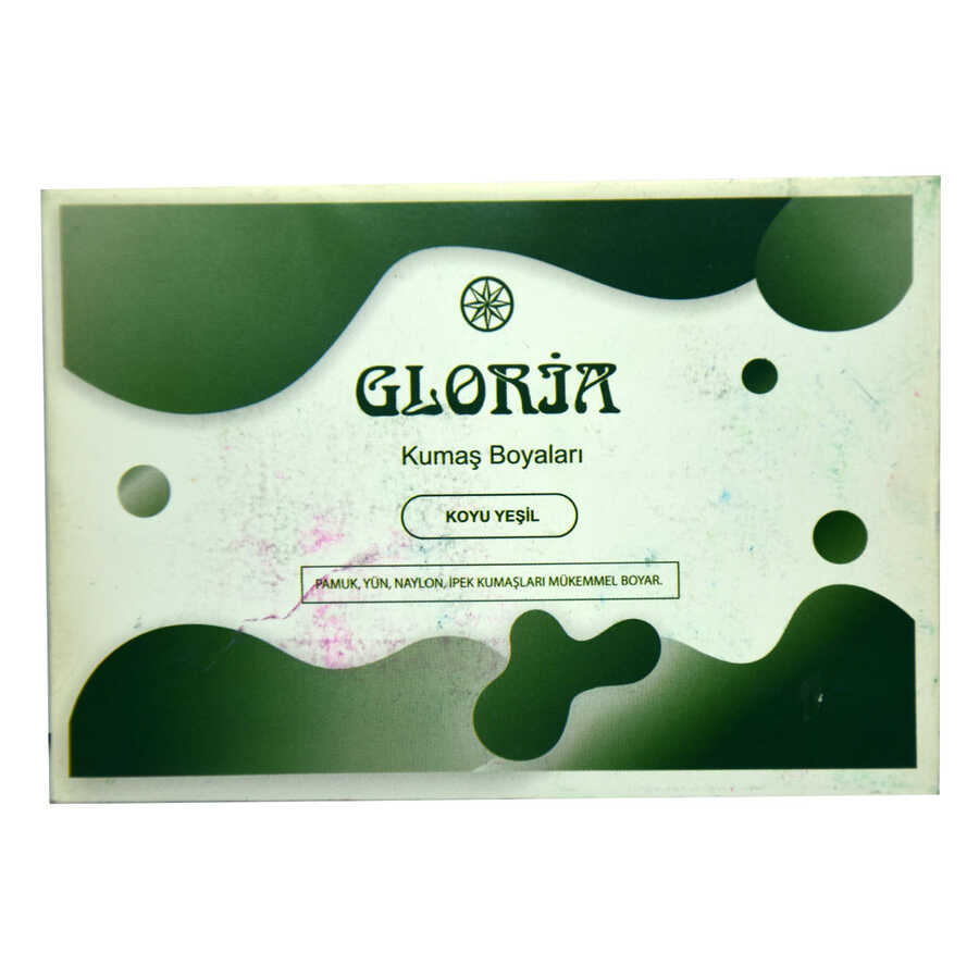gloria-kumas-boyasi-koyu-yesil-10gr-gloria-28687-84-b.jpg Kumaş Boyası Koyu Yeşil 10Gr Pkt - Görsel 1