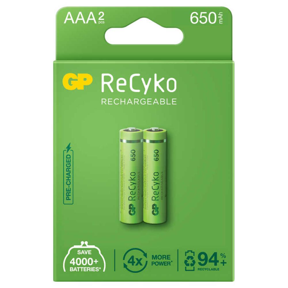 gp-recyko-650mah-aaa-sarj-edi-9810-1.jpg GP ReCyko AAA Şarjlı İnce Kalem Pil - 650 mAh 2'li - Görsel 1