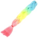 Simli Açık Mavi / Neon Sarı / Pembe Ombreli Örgülük  100 Gr.