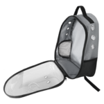 Kalpli Patili Astronot Şeffaf Taşıma Sırt Çantası Gri 24x32x42 cm - Görsel 4