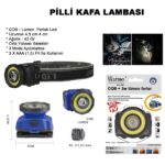 Watton WT-607 COB LED Güçlü Pilli Kafa Lambası
