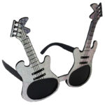 Gümüş Renk Rkn Roll Gitar Şekilli Parti Gözlüğü 15x15 cm