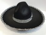 Gümüş Renk Şeritli Meksika Mariachi Latin Şapkası 55 cm Çuk - Görsel 2