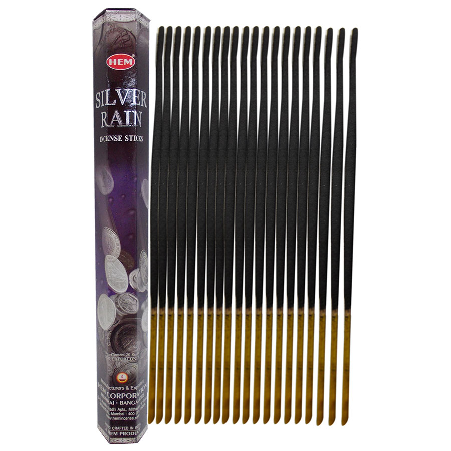 Gümüş Yağmuru Çubuk Tütsü - Silver Rain İncense Sticks - Hem Tütsü Gümüş Yağmuru 20 Çubuk Tütsü - Silver Rain - Görsel 1