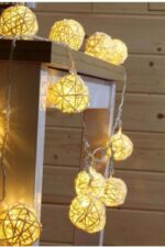 Hasır Toplar Led Işık 2 metre GÜN IŞIĞI Dekor Lambası - Görsel 2
