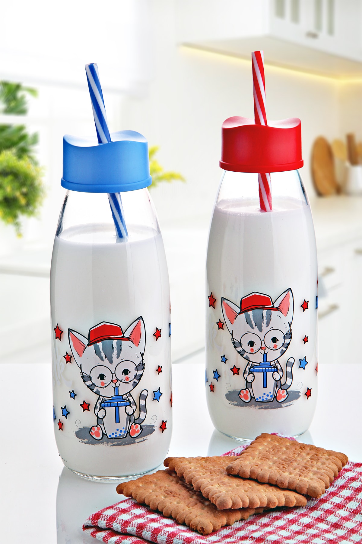 hayvan-fig-2587-1.jpg Hayvan Figürlü Pipetli Su Ve Süt Şişesi Cam 500 ML - Görsel 1