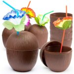 Hindistan Cevizi Hawaii Luau ha Pipetli İçecek Kabı Bardak 10x13 cm 1 Adet - Görsel 3