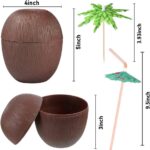 Hindistan Cevizi Hawaii Luau ha Pipetli İçecek Kabı Bardak 10x13 cm 1 Adet - Görsel 4