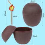 Hindistan Cevizi Hawaii Luau ha Pipetli İçecek Kabı Bardak 10x13 cm 1 Adet - Görsel 5