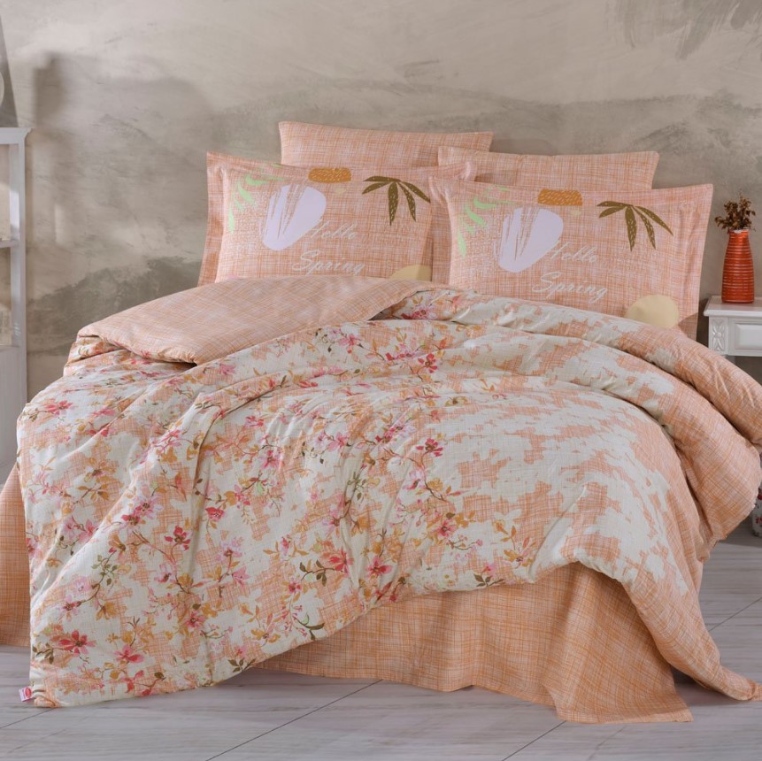 hobby-cift-kisilik-poplin-nevresim-cascade-yesil-15730.jpg Çift Kişilik Poplin Nev Lily Somon - Görsel 1