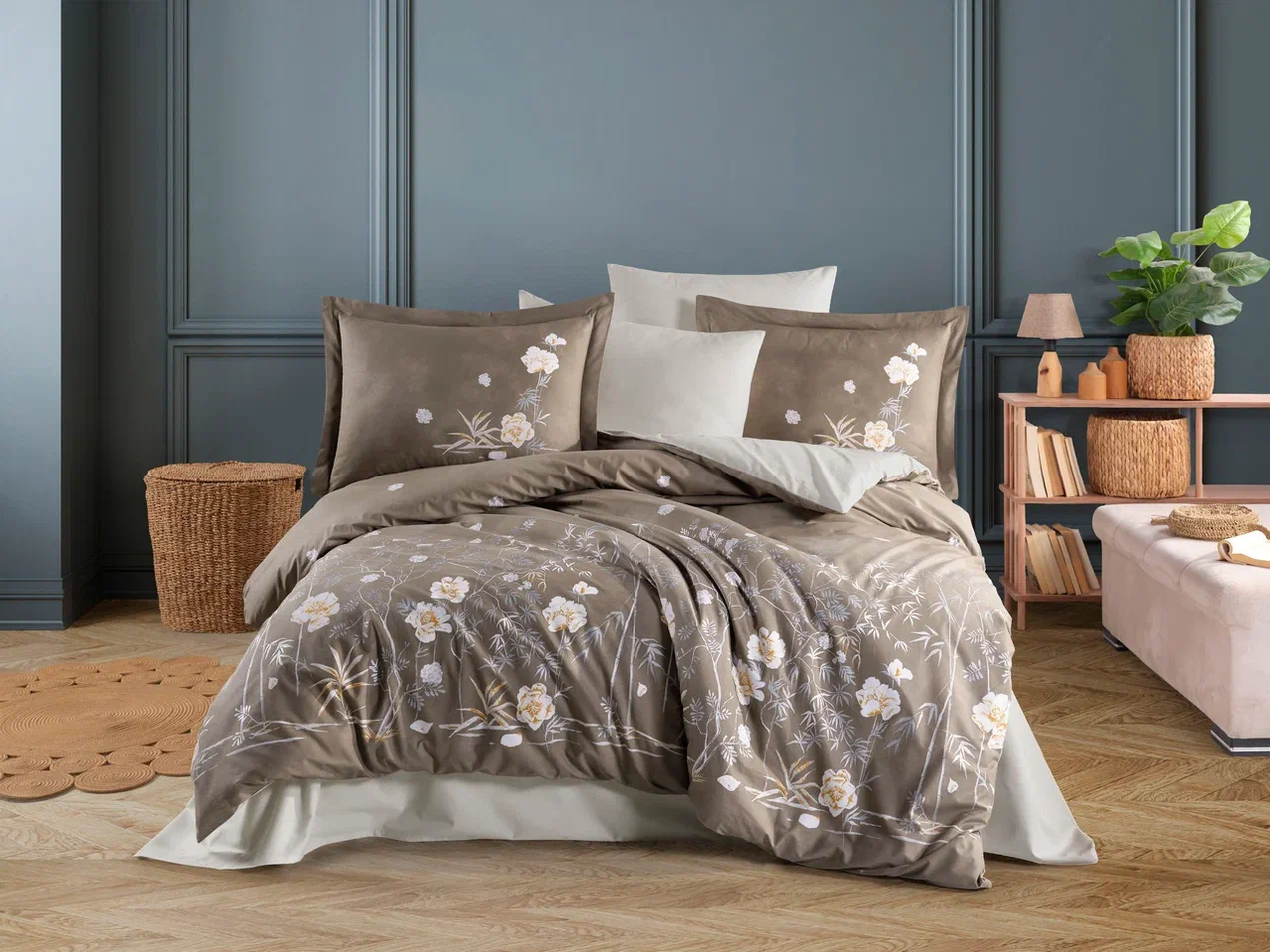 hobby-cift-kisilik-poplin-nevresim-parlin-aqua-17308.webp Çift Kişilik Poplin Nev Parlin Cappuccino - Görsel 1