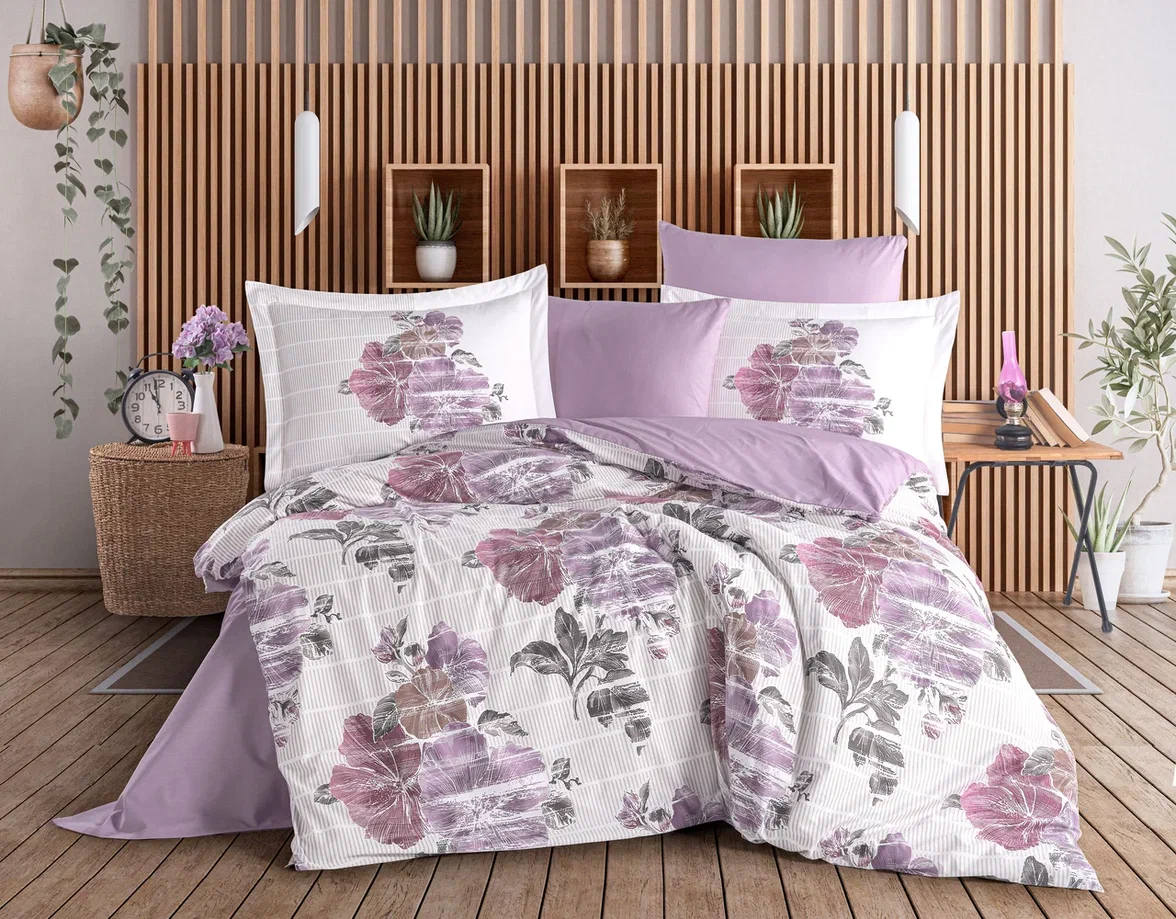hobby-cift-kisilik-poplin-nevresim-sara-yesil-17012.webp Çift Kişilik Poplin Nev Sara Mor - Görsel 1