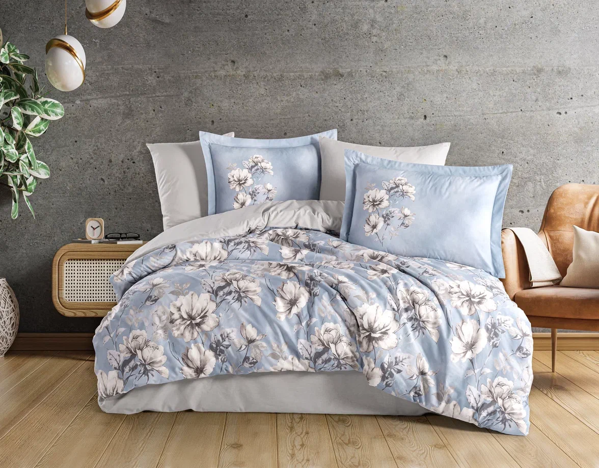 hobby-cift-kisilik-poplin-nevresim-tiffany-denim-17009.webp Çift Kişilik Poplin Nev Larmina Sky - Görsel 1
