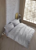 Çift Kişilik Poplin Premium Nakışlı Nev Diva Gri